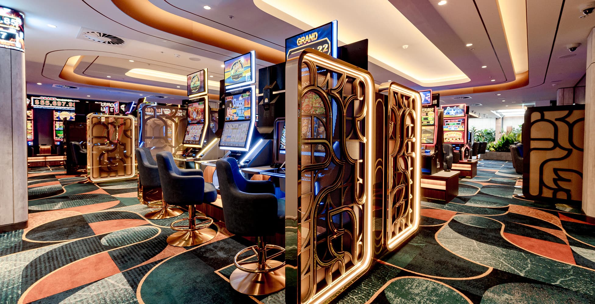 Interior design details of the refurbished club spaces.