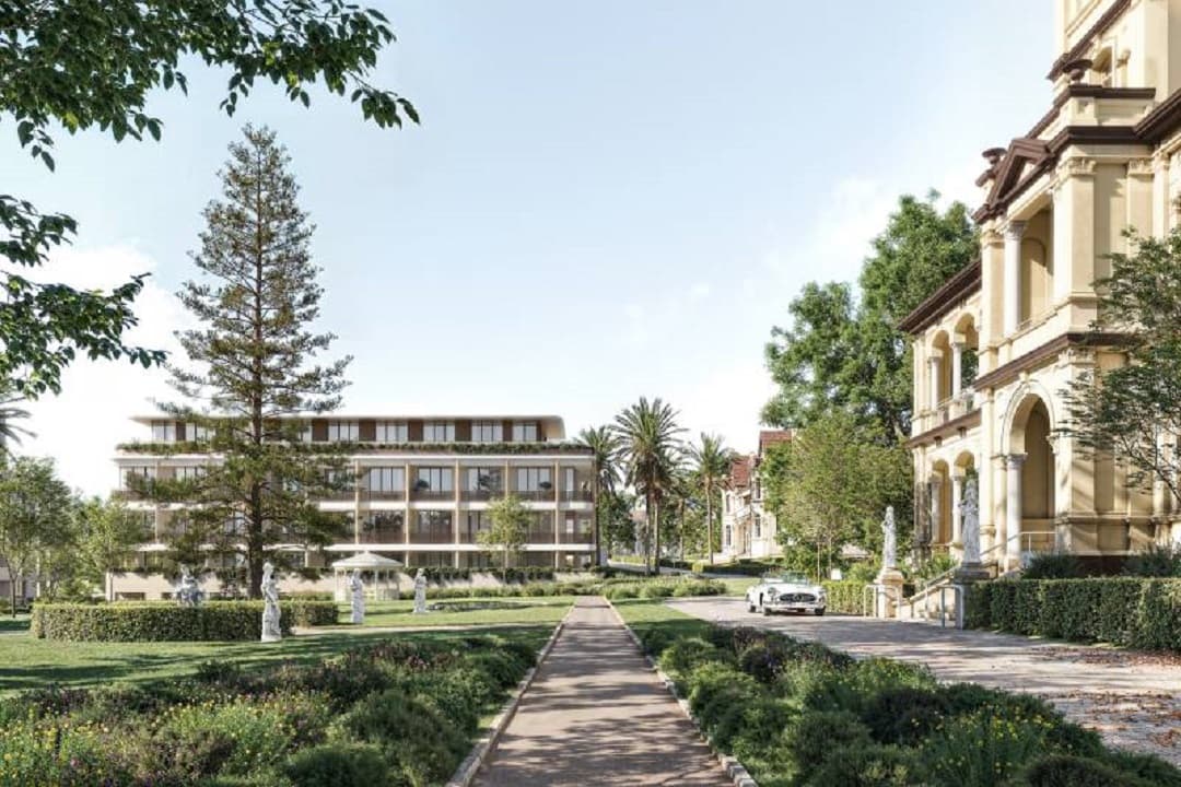 Heritage gardens and new residential buildings at the Uniting Waverley Estate