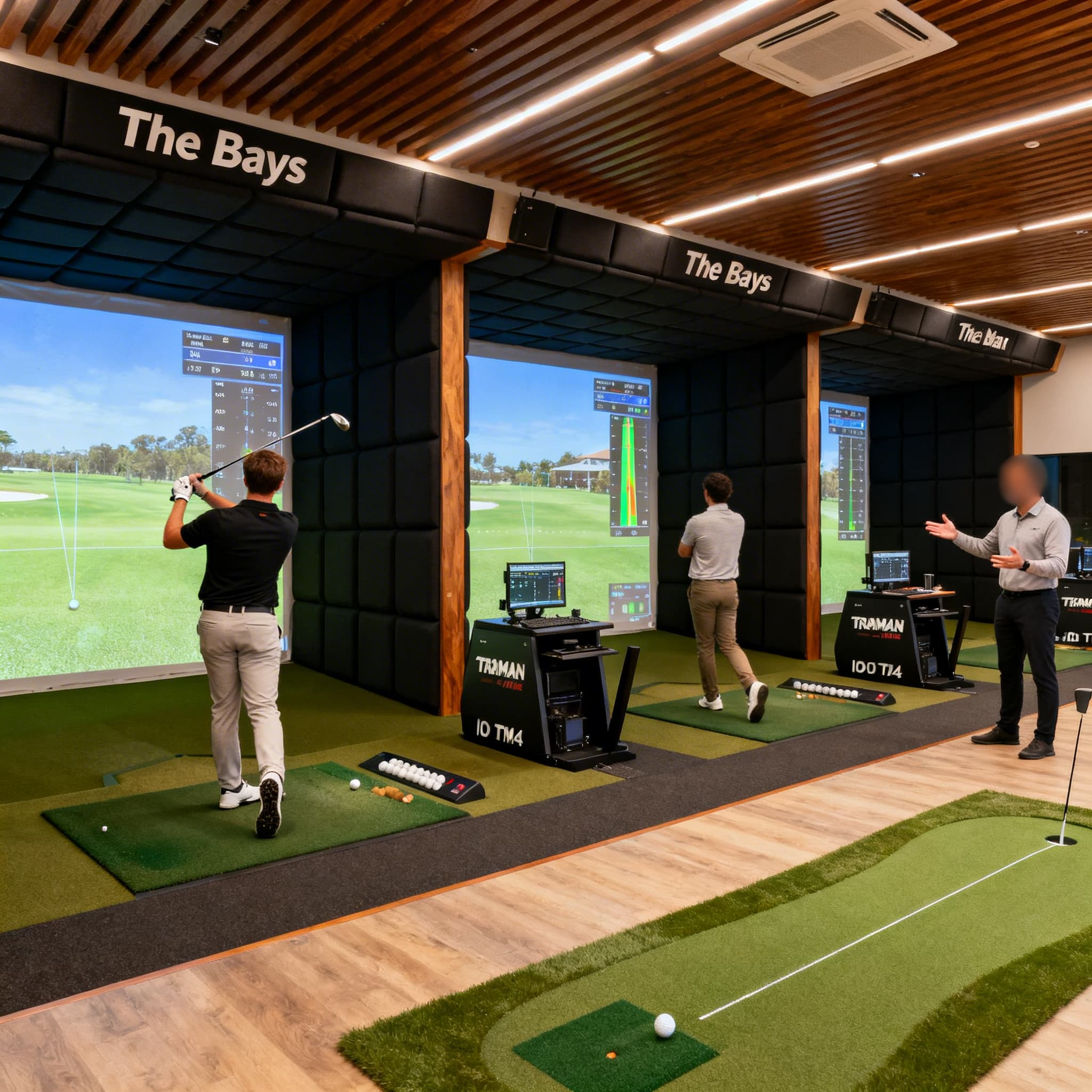 AI concept image showing staged construction zones within an operating club environment